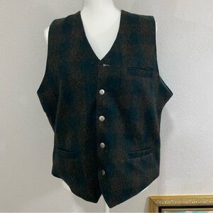 Vintage Grizzly Outfitters Wool Blend Vest with Silver Buttons * No top button*